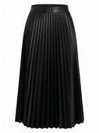 Women’s Pleated Satin Midi Skirt