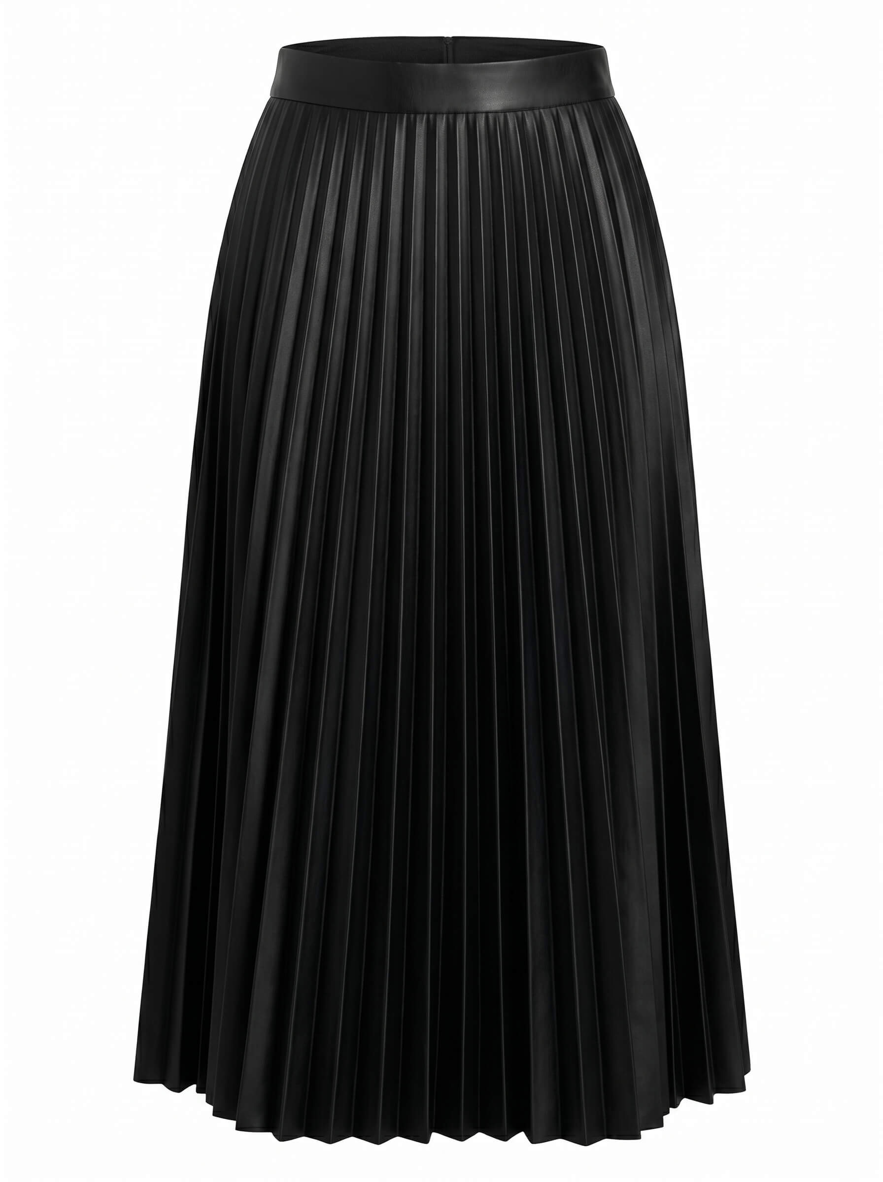 Women’s Pleated Satin Midi Skirt