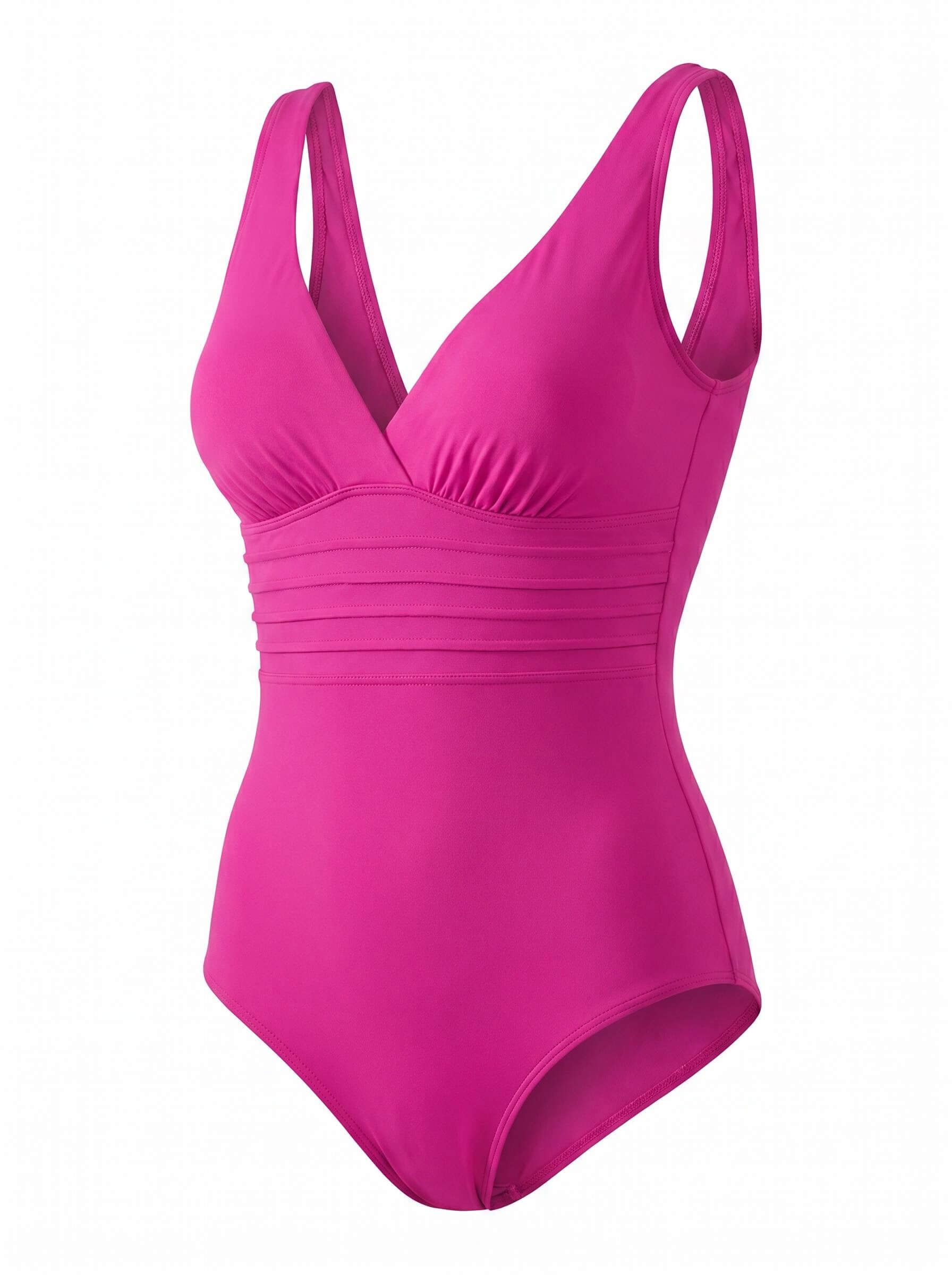 Women’s Ruched V-Neck One-Piece Swimsuit