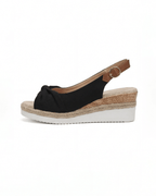 Women’s Platform Wedge Sandals- Knotted Slingback