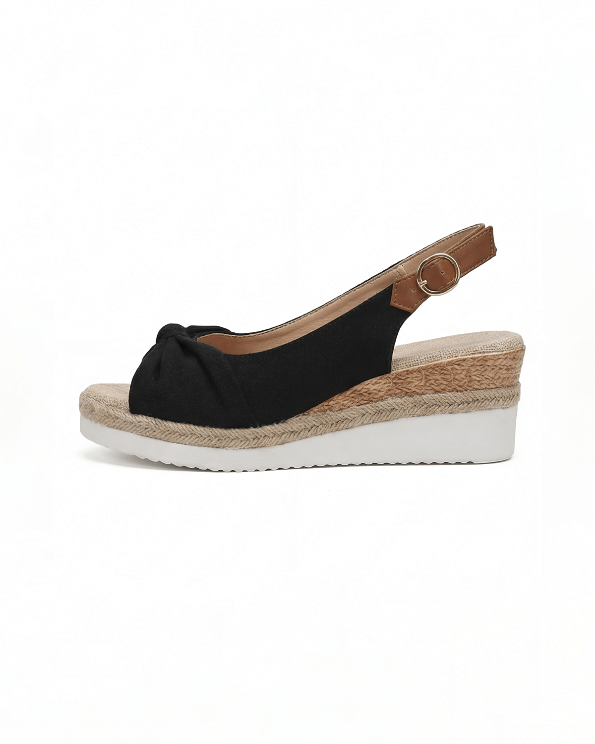 Women’s Platform Wedge Sandals- Knotted Slingback