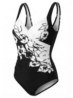 Women’s Tropical Leaf Wrap One-Piece Swimsuit