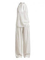 Women’s Halter Top and Wide-Leg Trouser Set