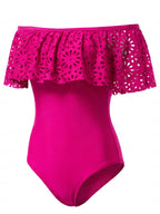Women’s Off-Shoulder Rumple One-Piece Swimsuit