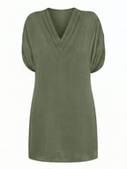 Women’s V-Neck Draped Mini Dress