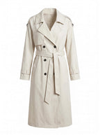 Women’s Long Trench Coat – Belted Waist & Water-Repellent Finish