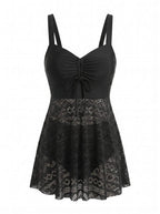 Women’s Lace-Look Skirted One-Piece Swimsuit