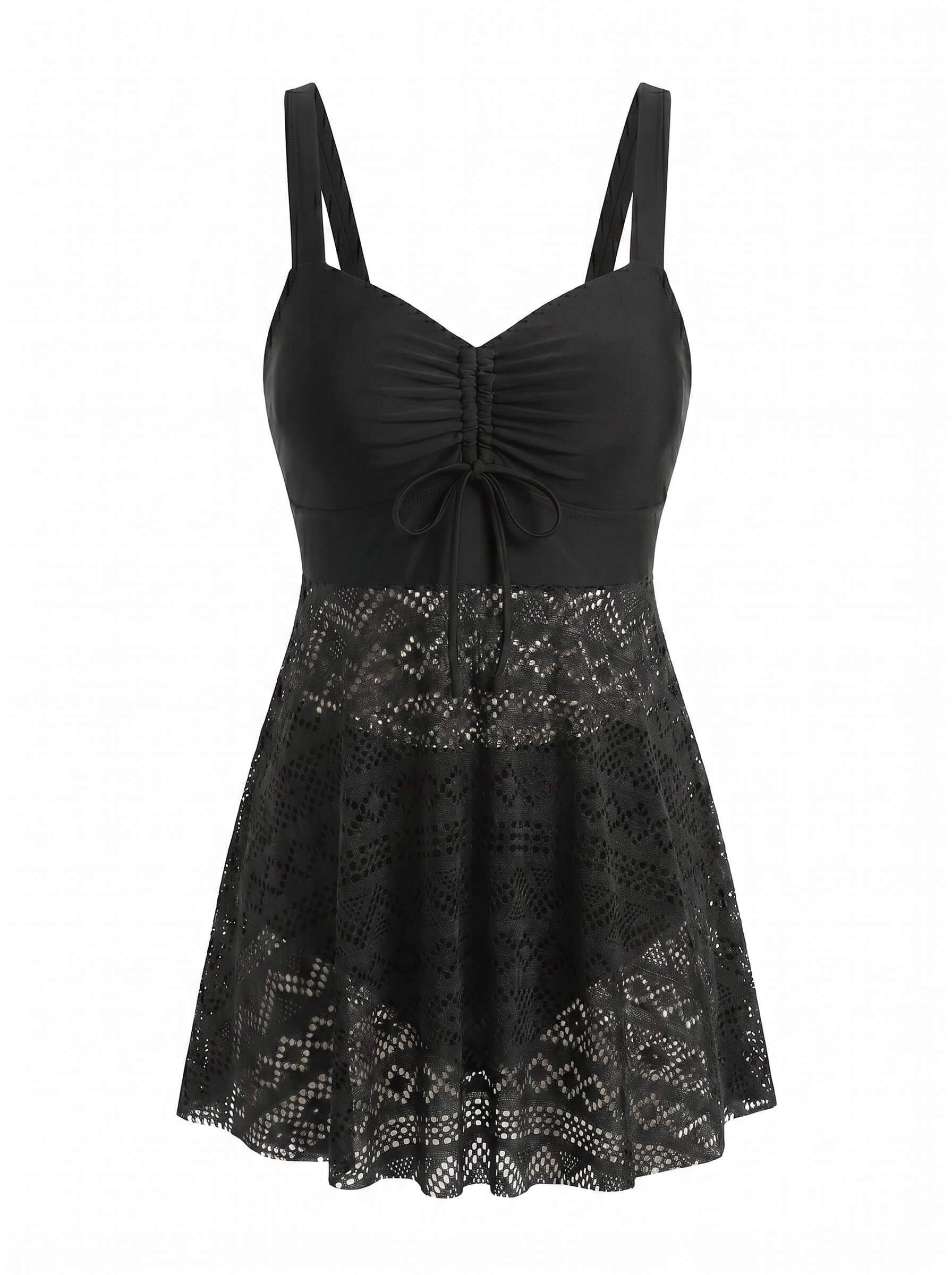 Women’s Lace-Look Skirted One-Piece Swimsuit