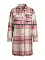 Women’s Plaid Shirt Jacket –  Loose Spring/Fall Fit