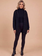 Women’s Chunky Knit Hooded Button-Up Cardigan