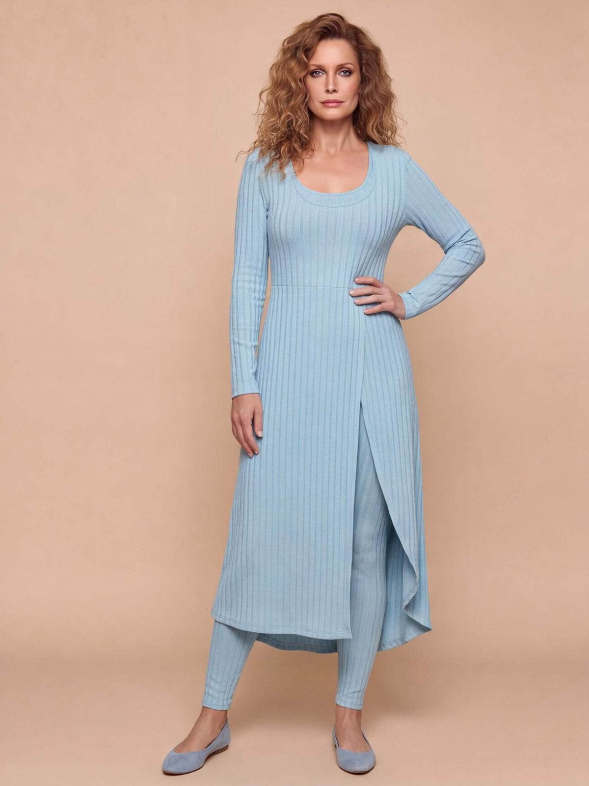 Women’s Ribbed Knit Two-Piece Set