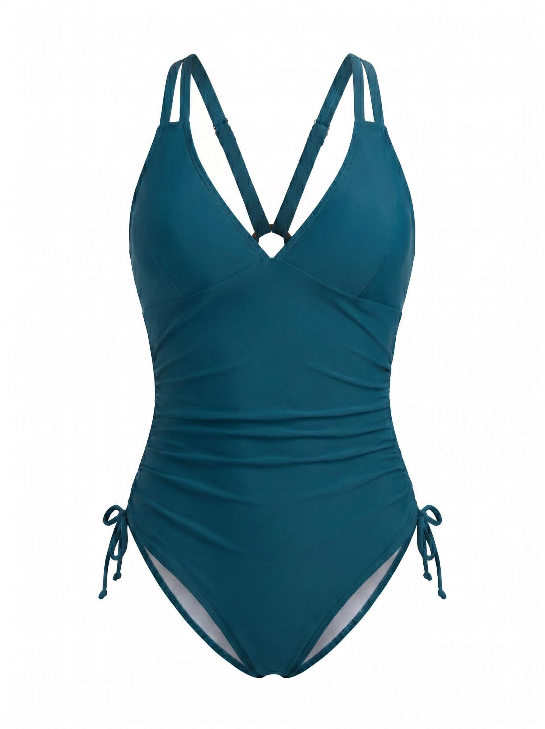 Women’s Side Tie Halter One-Piece Swimsuit
