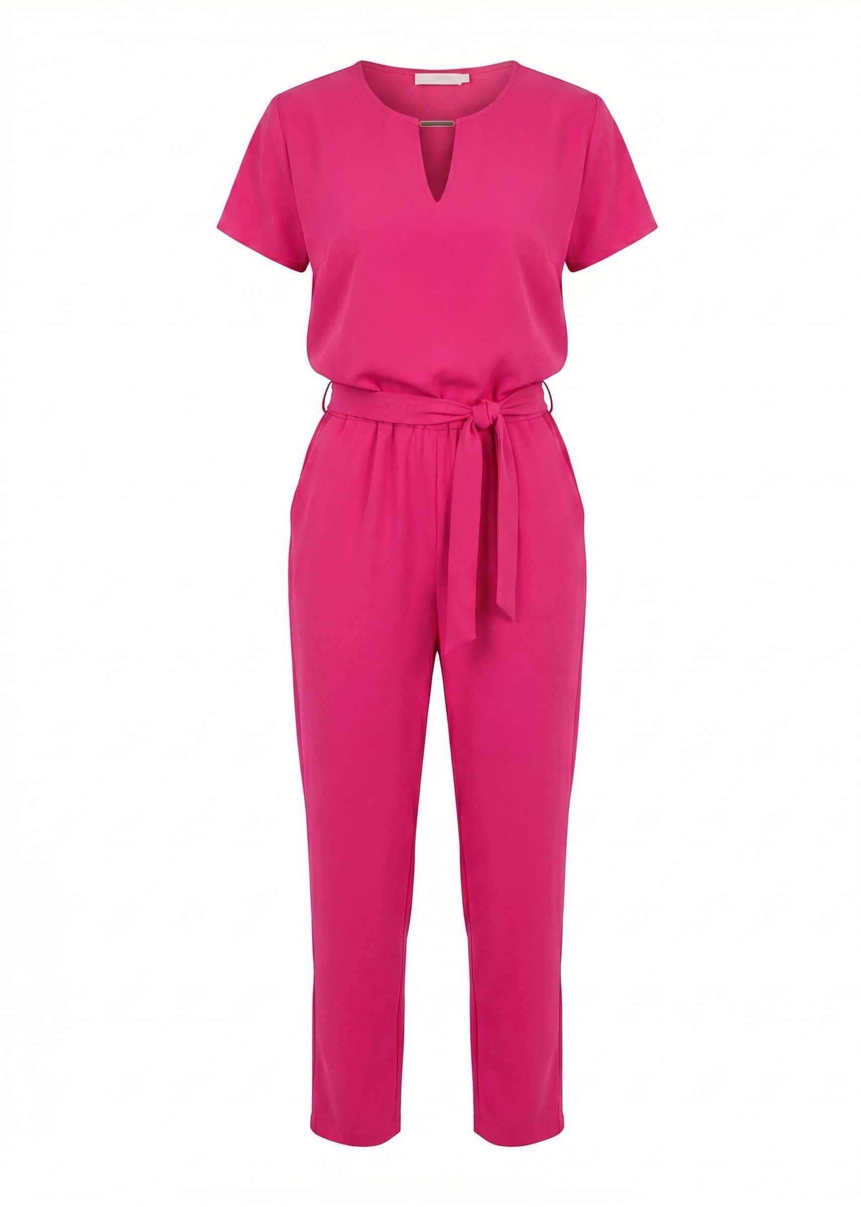 Women’s Jumpsuit – Elegant Tailored Short-Sleeve Jumpsuit