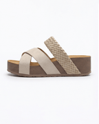 Women’s Platform Slide Sandals- Braided Strap