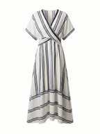 Women’s Striped Wrap Maxi Dress