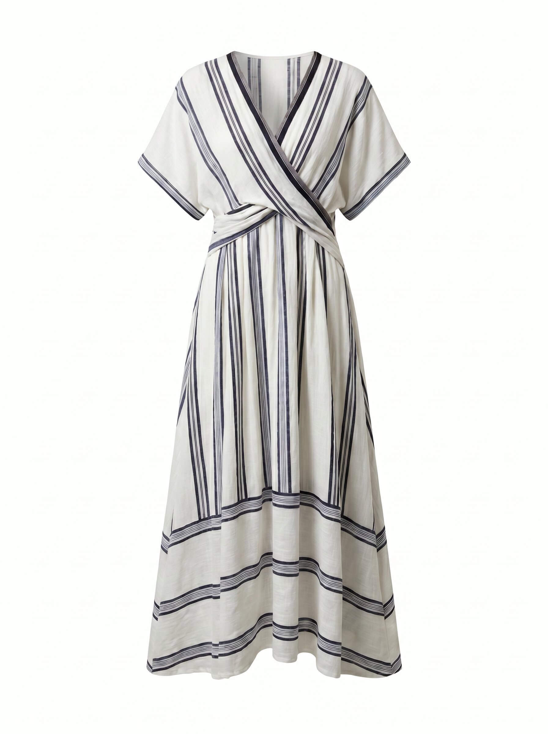 Women’s Striped Wrap Maxi Dress
