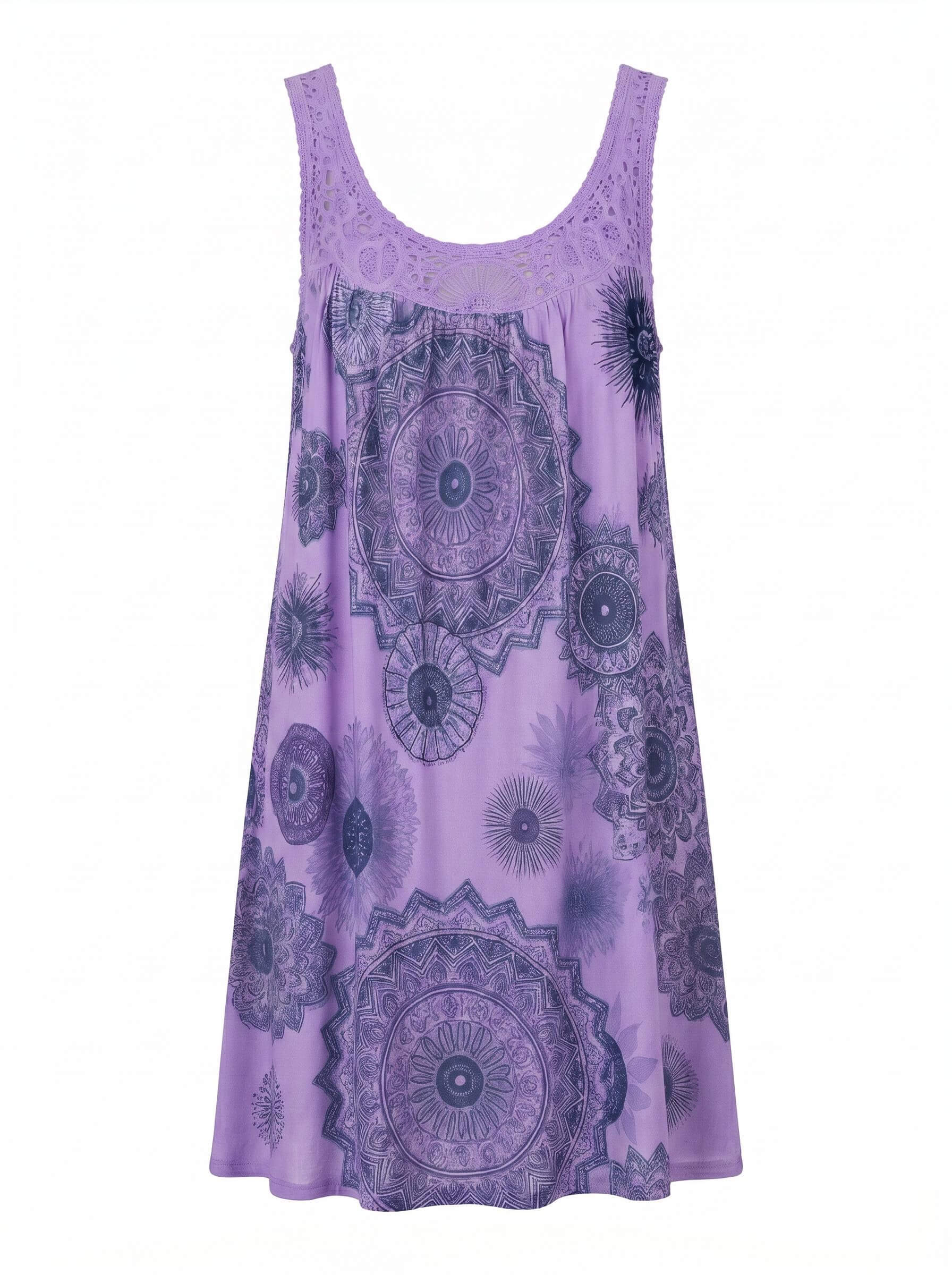 Women’s Dress – Sleeveless Printed Lightweight Summer Dress