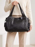 Women’s Structured Zip Pocket Shoulder Bag