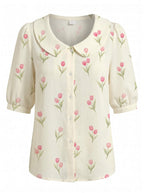 Women’s Floral Peter Pan Collar Blouse