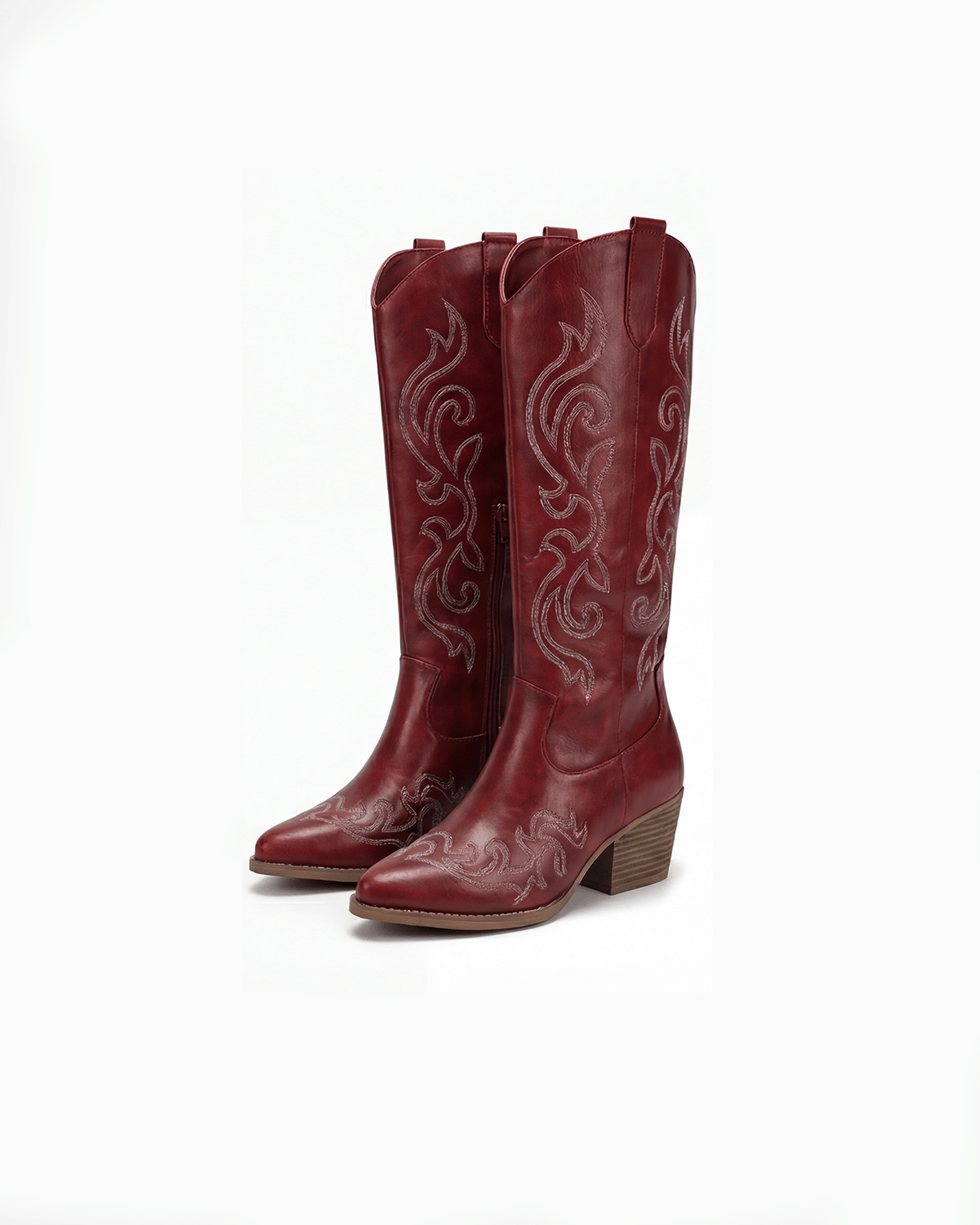 Women’s Knee-High Heeled Boots- Western Stitch