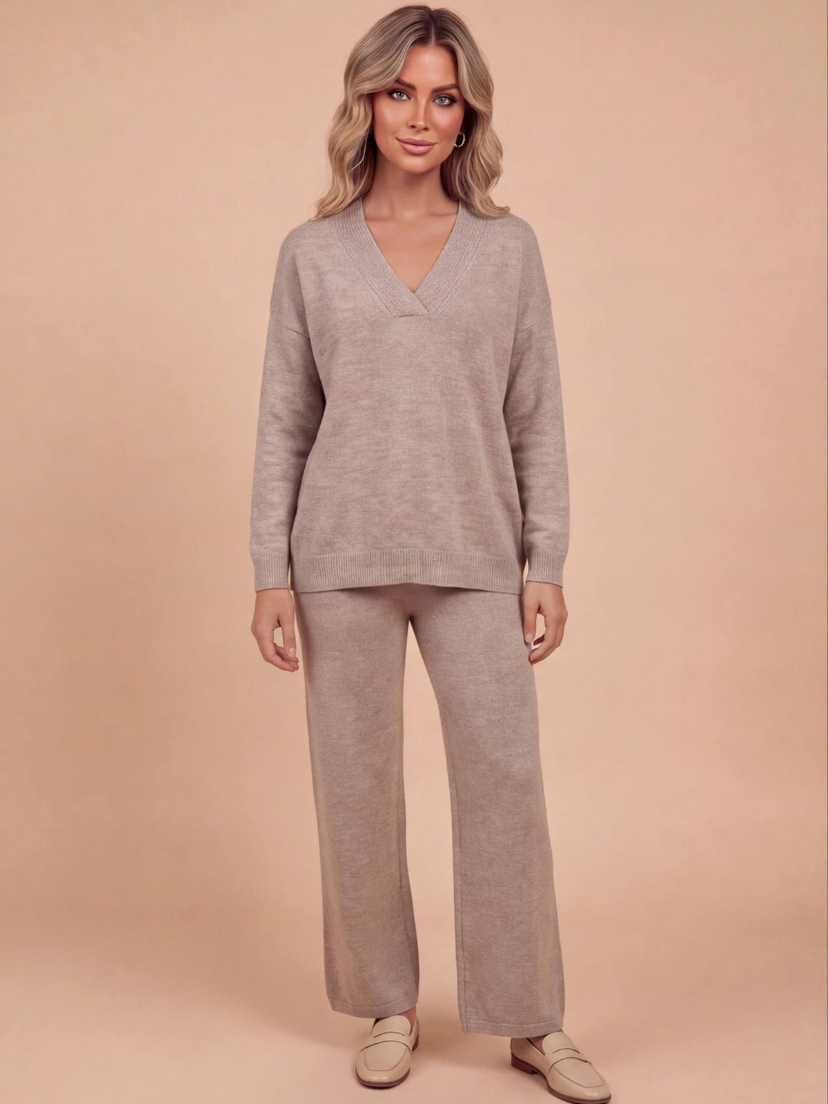 Women’s V-Neck Relaxed Knit Sweater