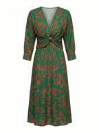 Women’s Dress – Printed Twist-Front Maxi Dress