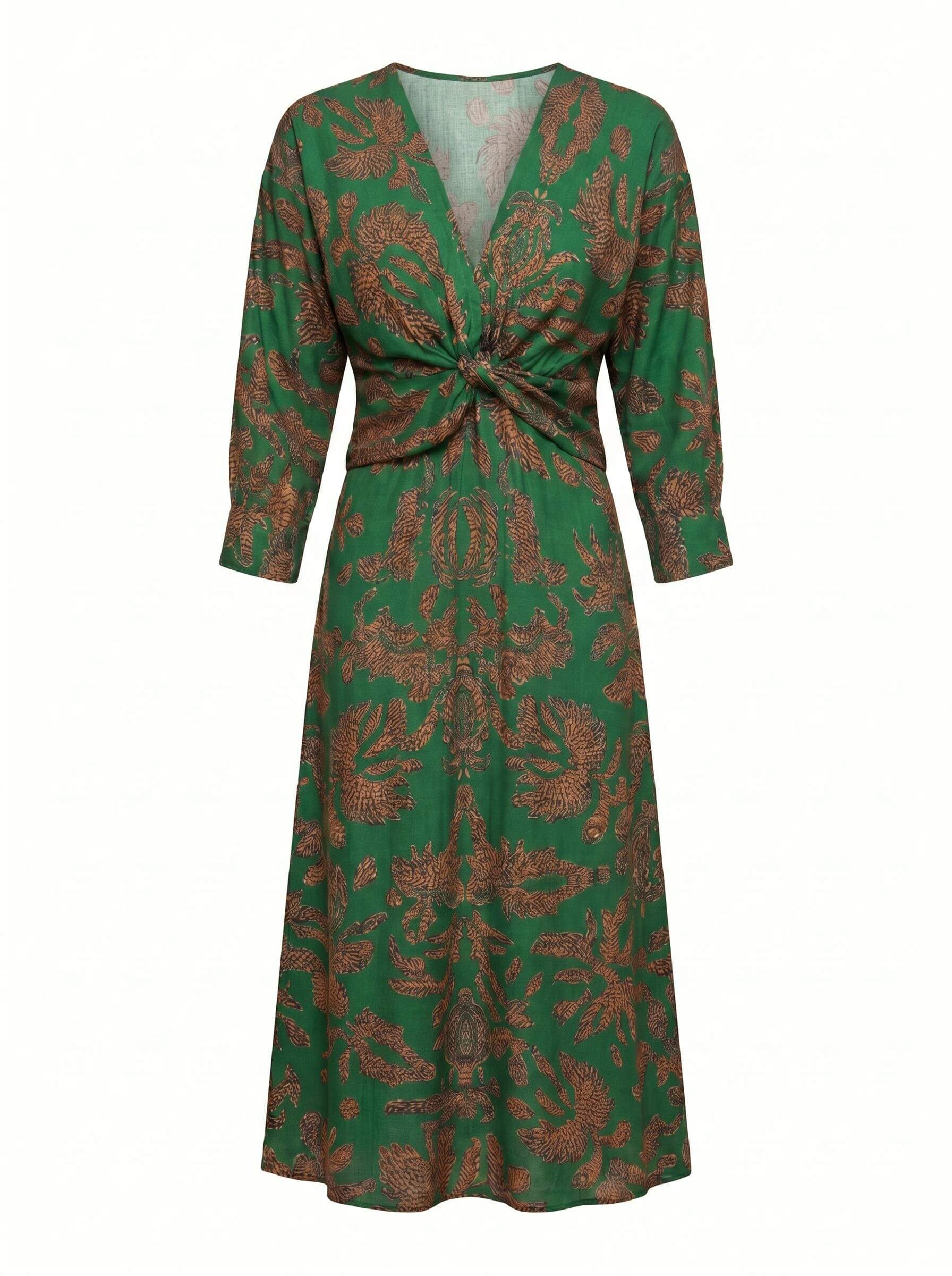 Women’s Dress – Printed Twist-Front Maxi Dress