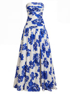 Women’s Strapless Floral Maxi Dress – Falling Into Light