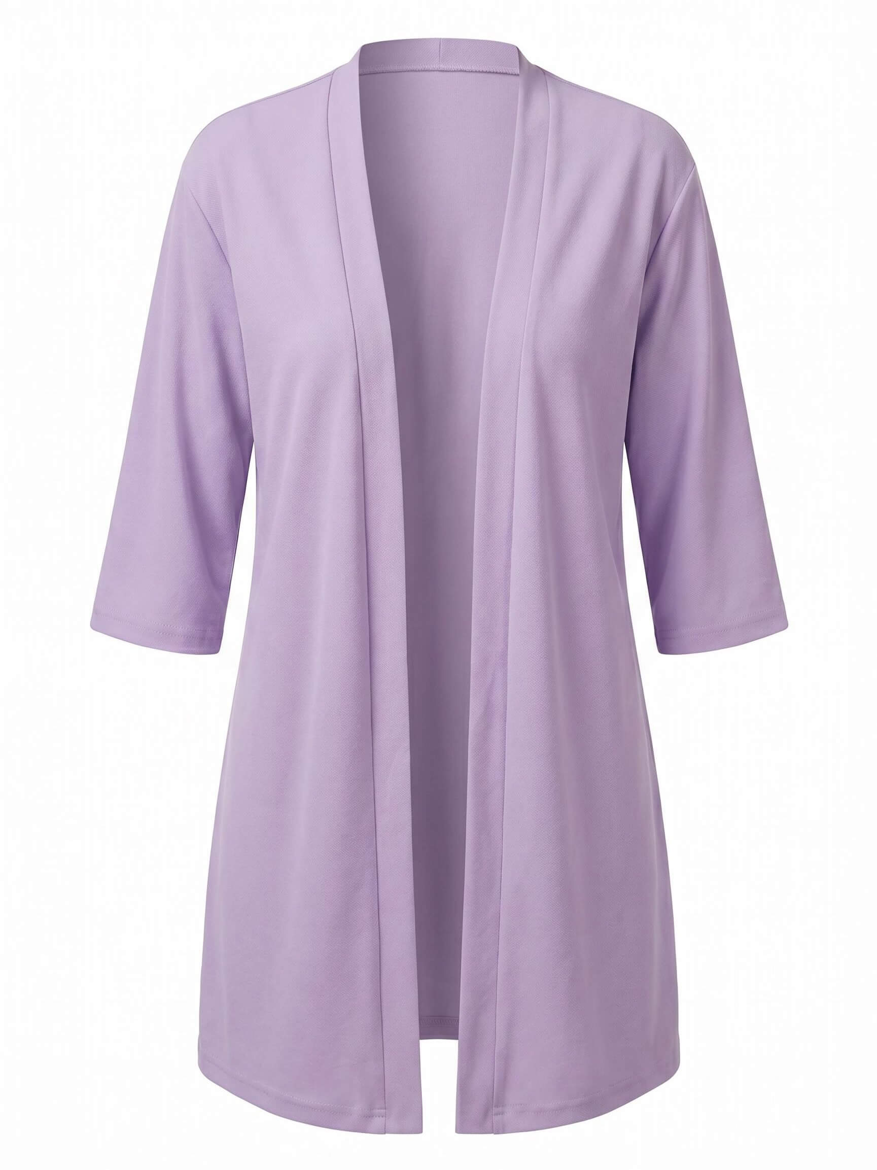 Women’s Stretch Knit Cardigan – Three-Quarter Sleeves & Elegant Everyday Comfort