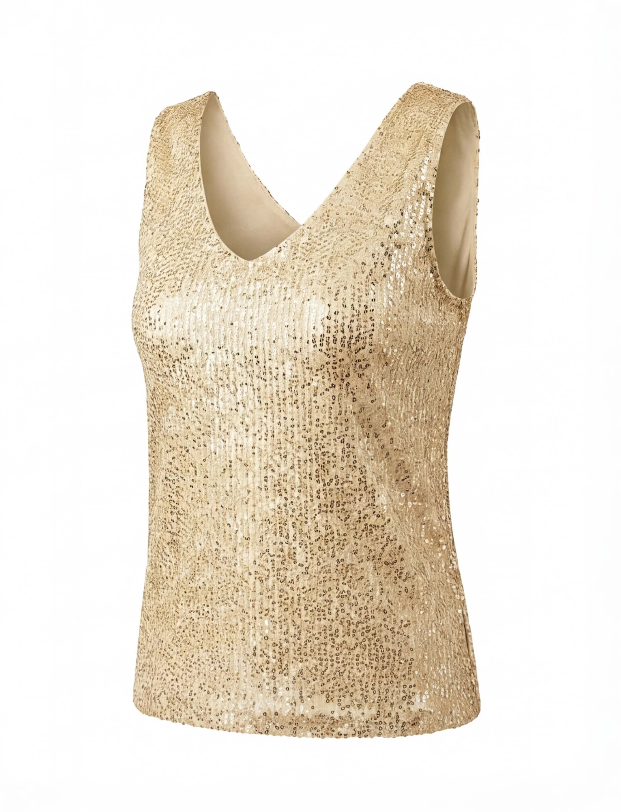 Women’s Sequined V-Neck Sleeveless Top