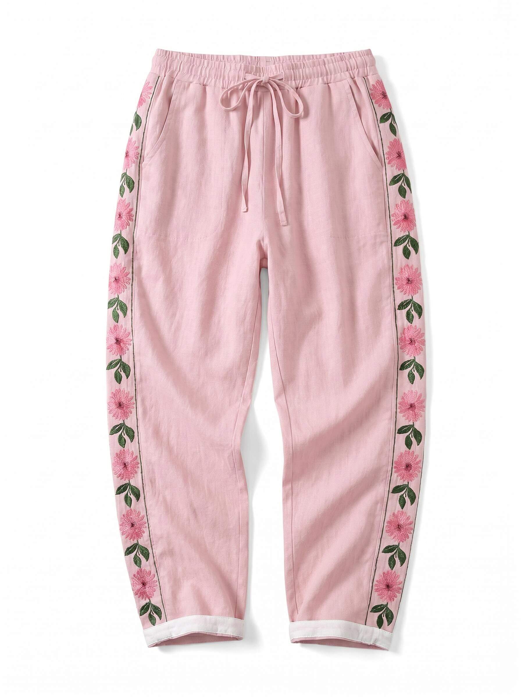 Women’s Floral Side Stripe Drawstring Trousers