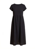 Women's dress – Midi dress with a round neckline and a loose fit