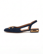 Women’s Gold Chain Detail Slingback Flats