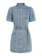 Women’s Belted Denim Mini Dress