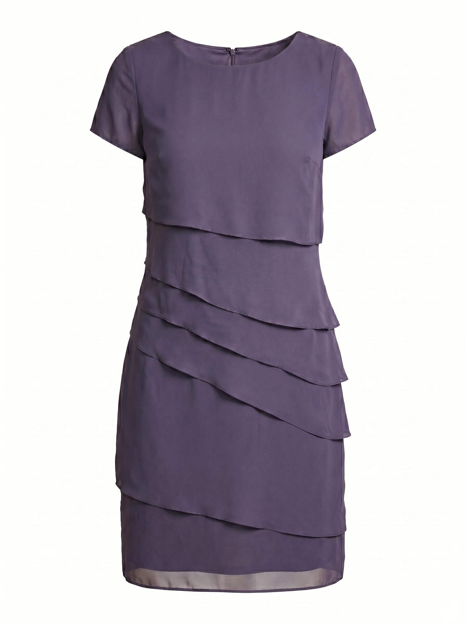 Women’s Elegant Chiffon Layered Dress – Round Neck