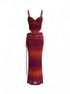 Women’s Rope Strap Crop Top and Maxi Skirt Set