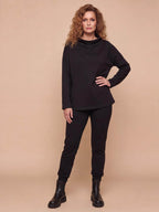 Women’s Draped Mock-Neck Statement Top