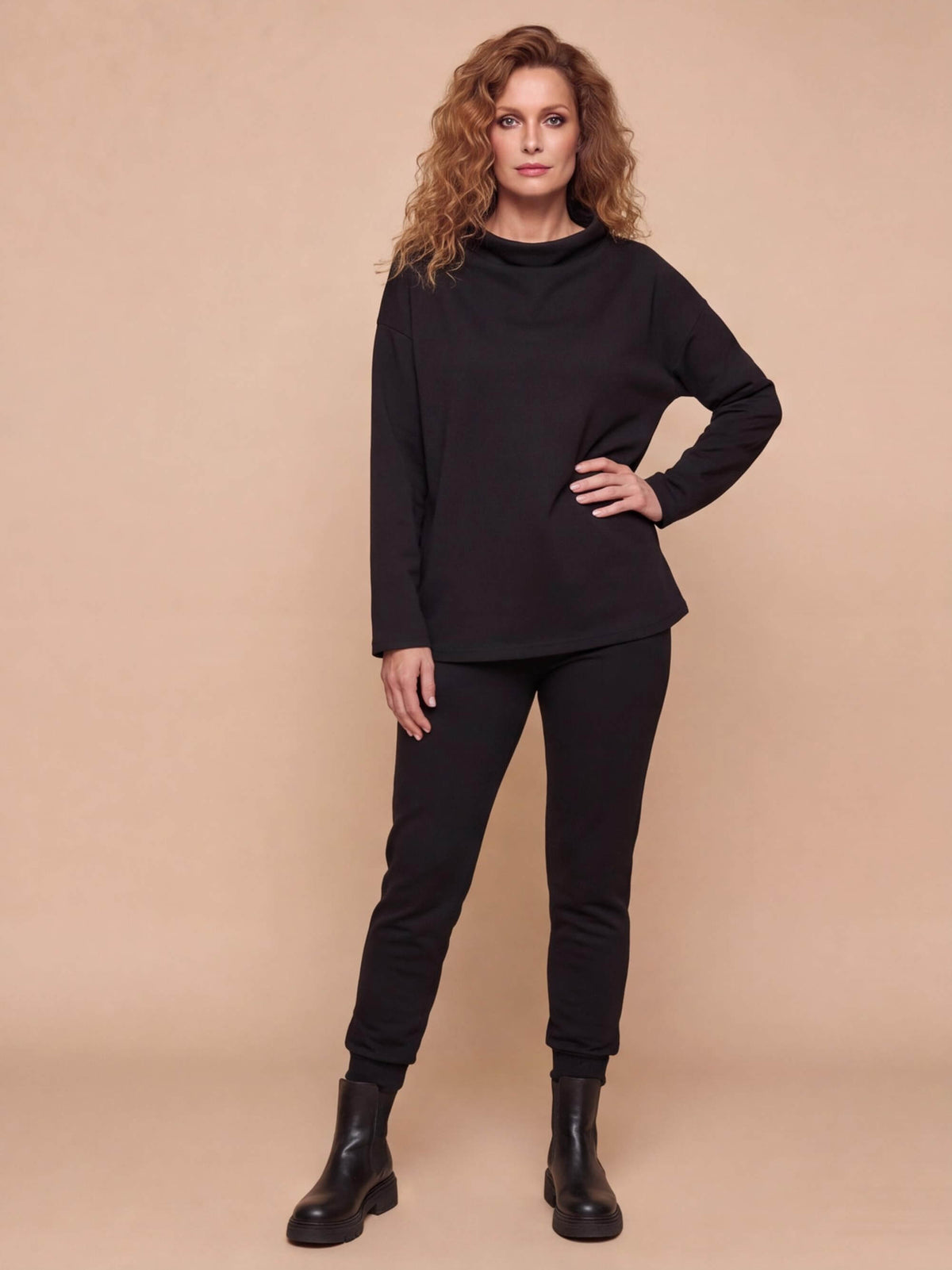 Women’s Draped Mock-Neck Statement Top