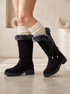 Women’s Knee-High Faux Fur Trim Boots