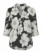 Women’s Breathable Floral Button-Down Blouse