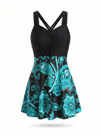 Women’s Paisley Skirted One-Piece Swimsuit