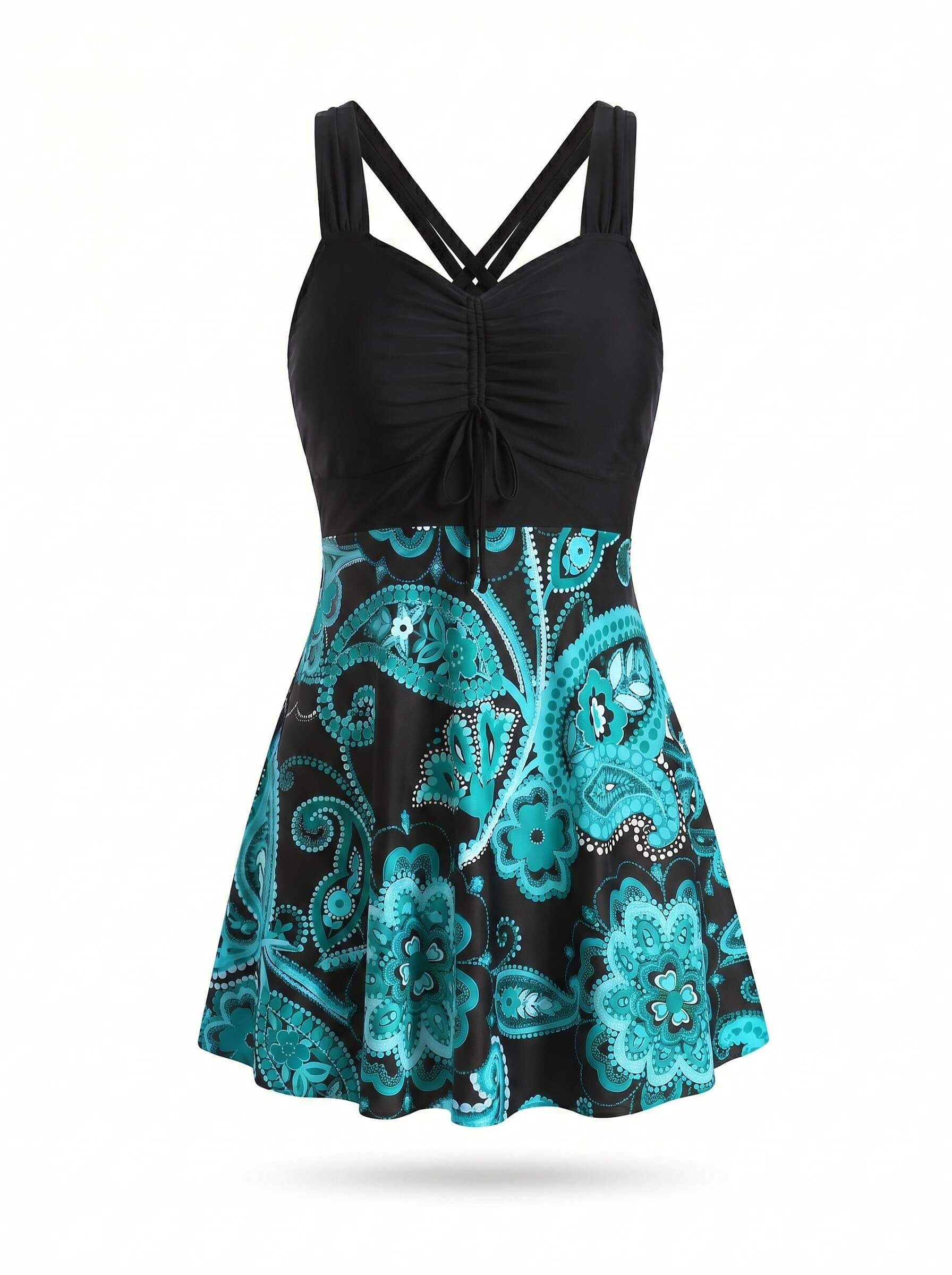 Women’s Paisley Skirted One-Piece Swimsuit