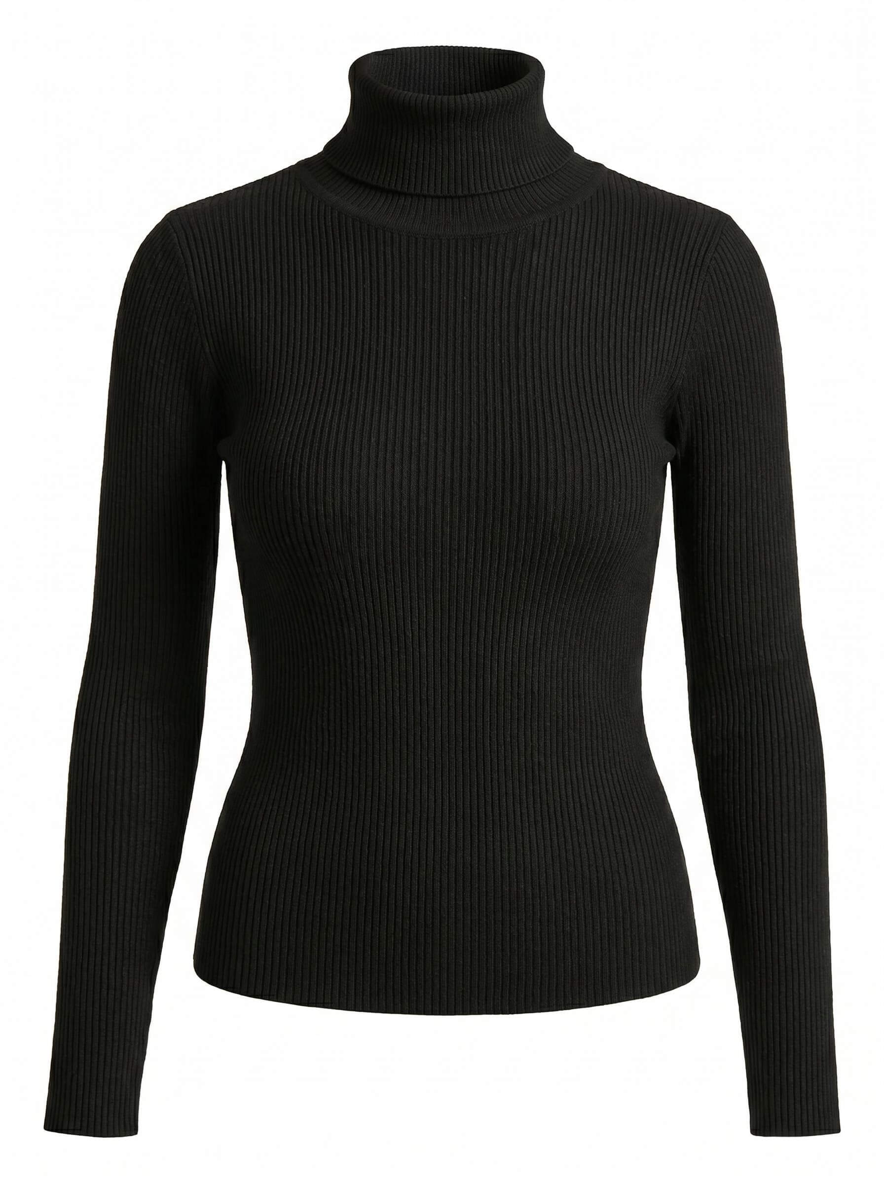 Women’s Ribbed Turtleneck Sweater – Slim Fit, Soft Stretch & Winter-Ready Layer