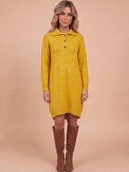 Women’s Knit Midi Dress with Button Front