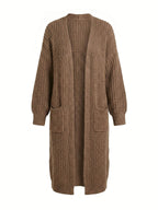 Women’s Long Knit Cardigan – Oversized Ribbed Style & Cozy Elegance