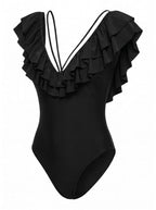 Women’s Off-Shoulder Ruffle One-Piece Swimsuit