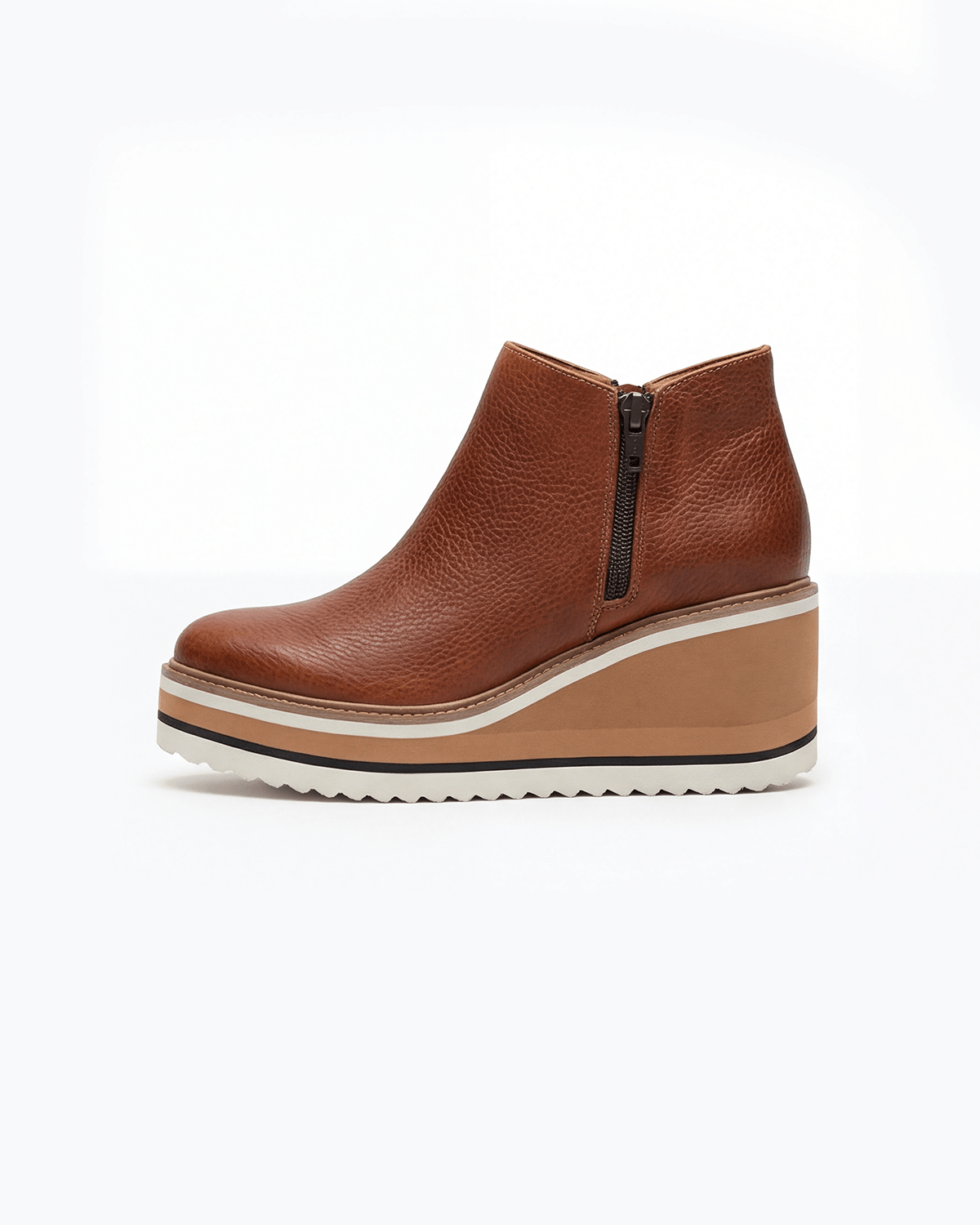 Women’s Platform Ankle Boots- Side-Zip