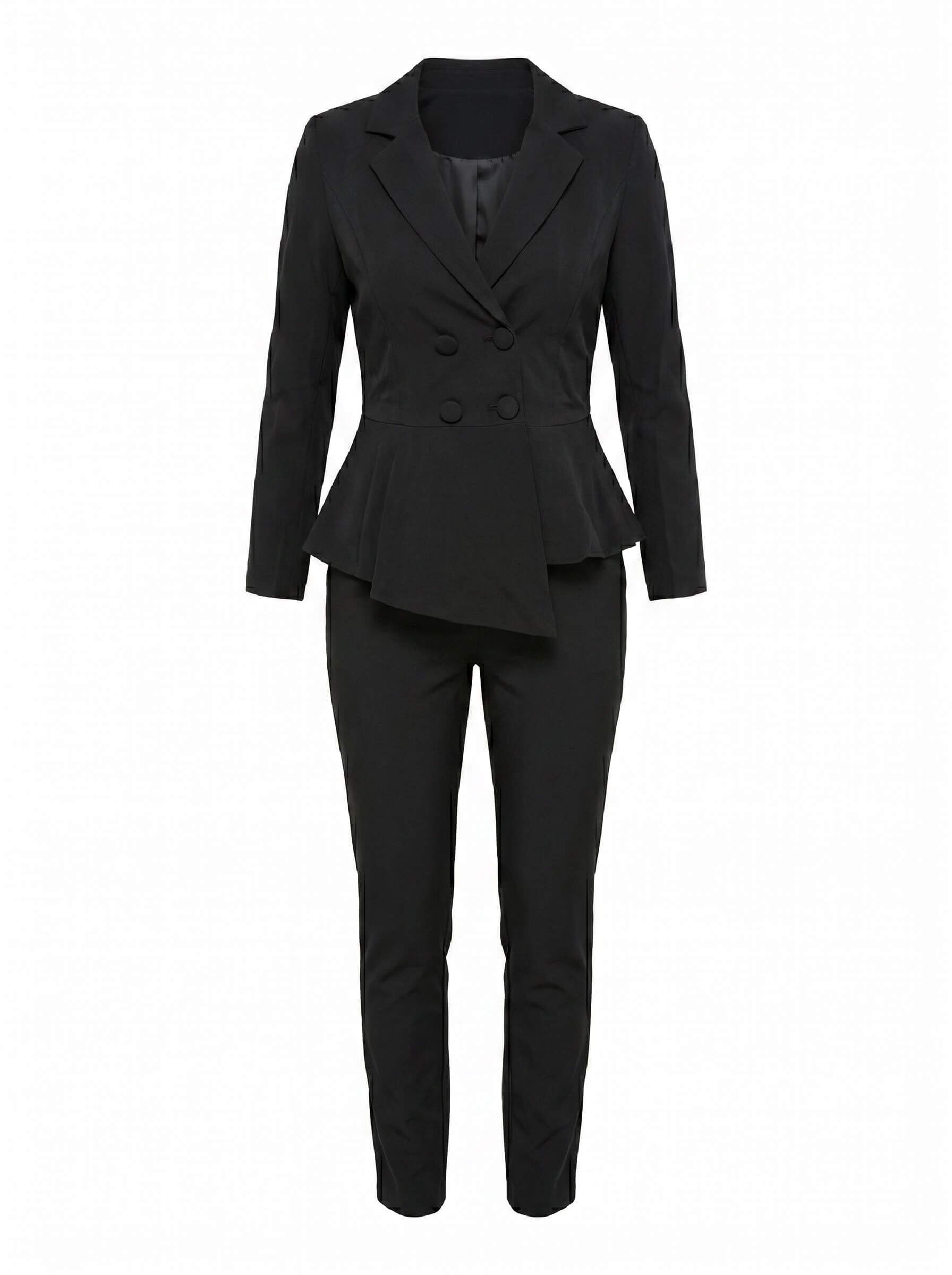 Claudia Peplum Suit – Black