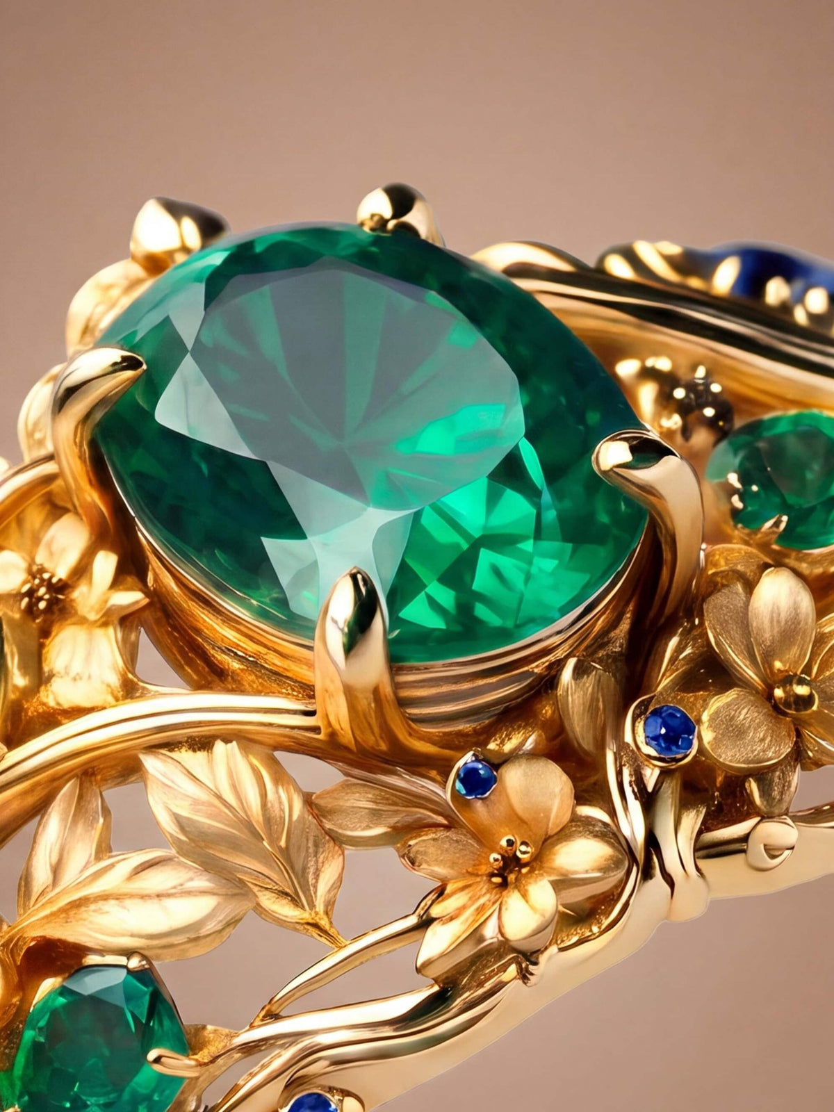 Women’s Floral Gemstone Statement Ring