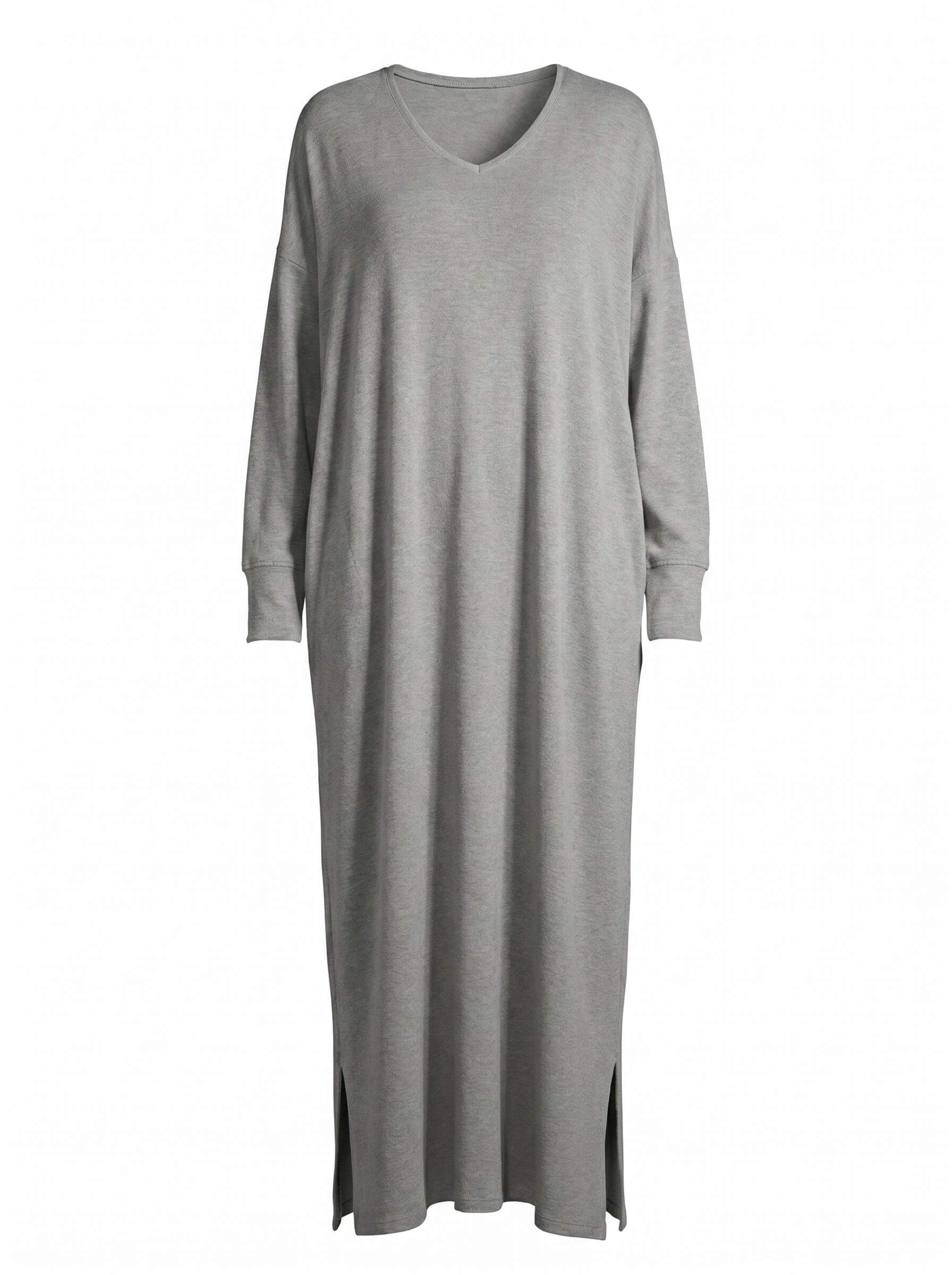 Women’s Minimalist Maxi Dress – Relaxed Fit with V-Neck